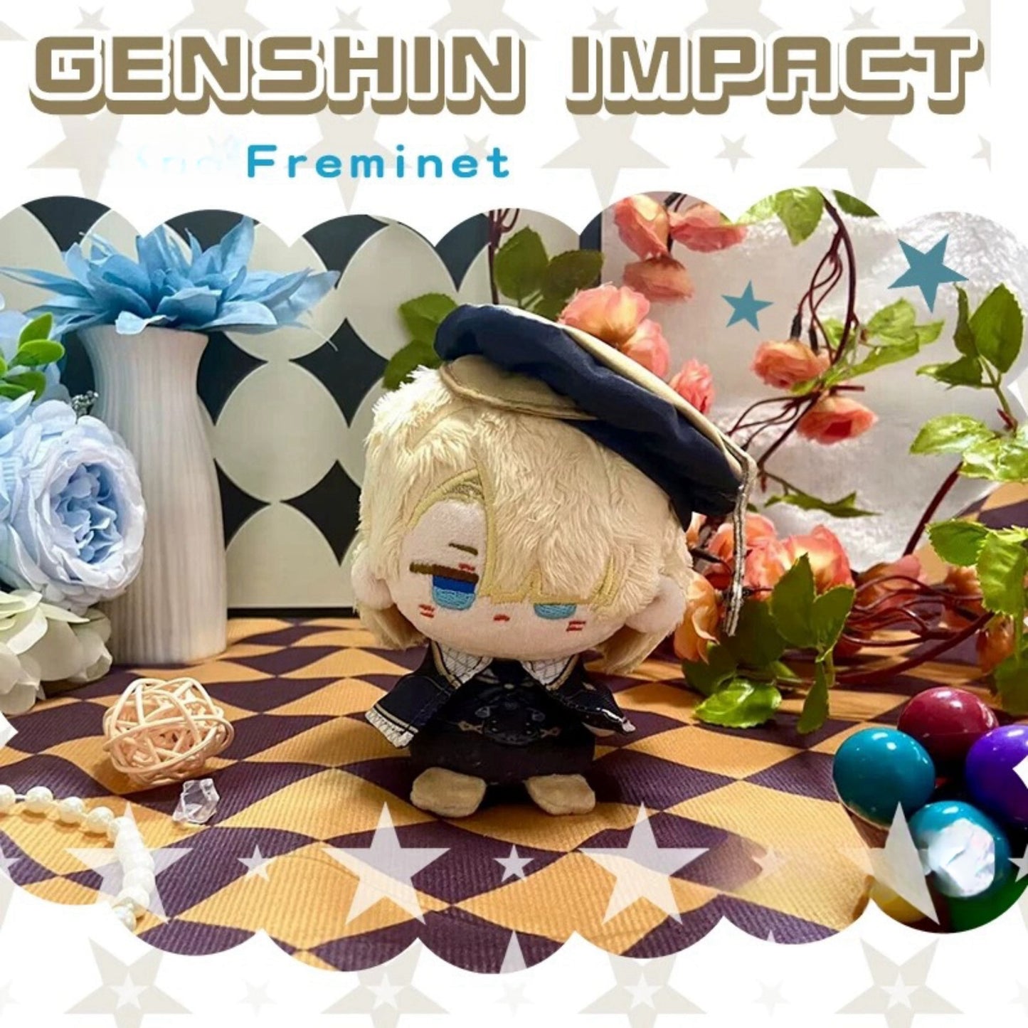 Yolo Anime Plushie GENSHIN IMPACT Lyney Lynette Fremint Plush Keychain Toy 12 CM