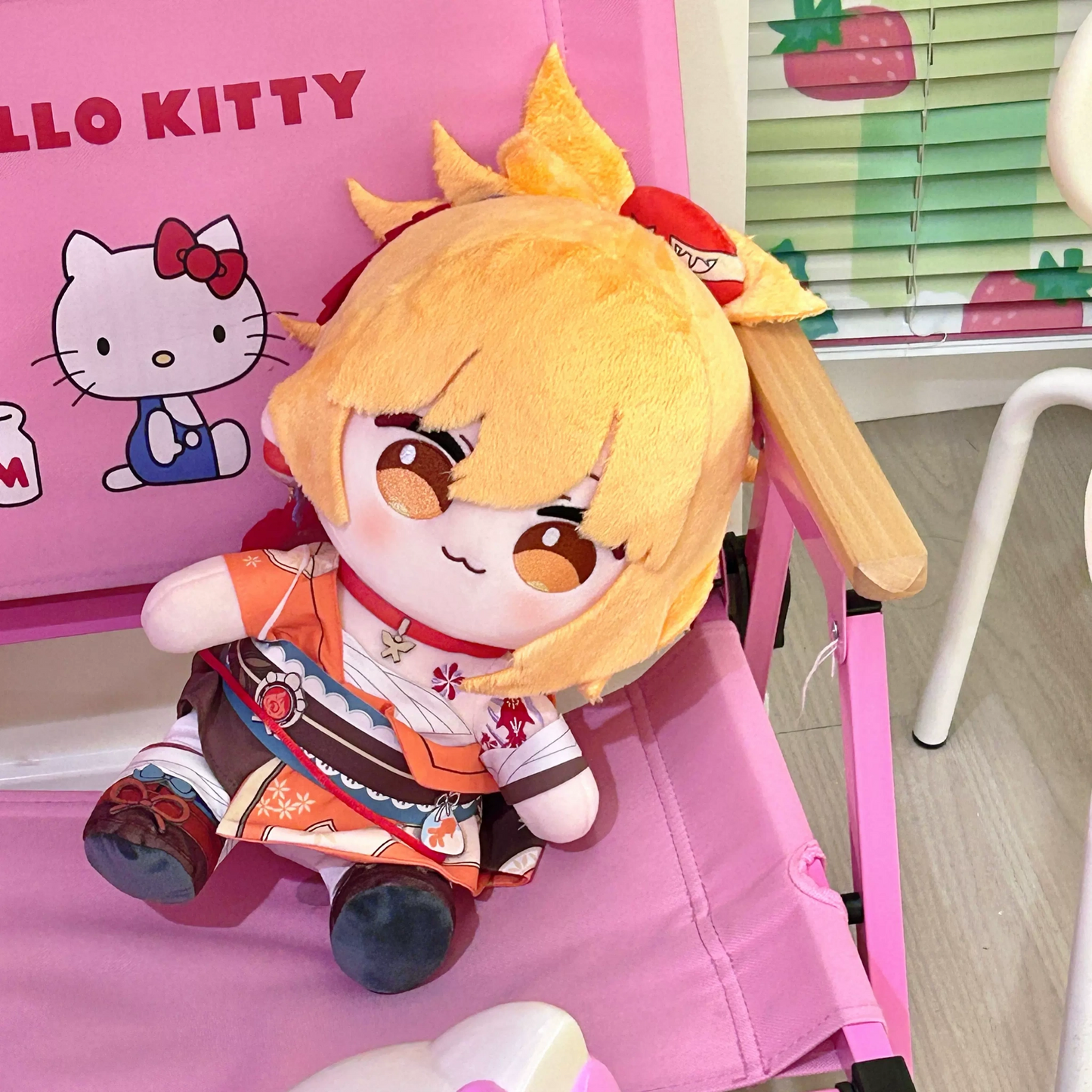 Genshin Impact Yoimiya 30cm Plush Doll Dress up Stuffed Toys