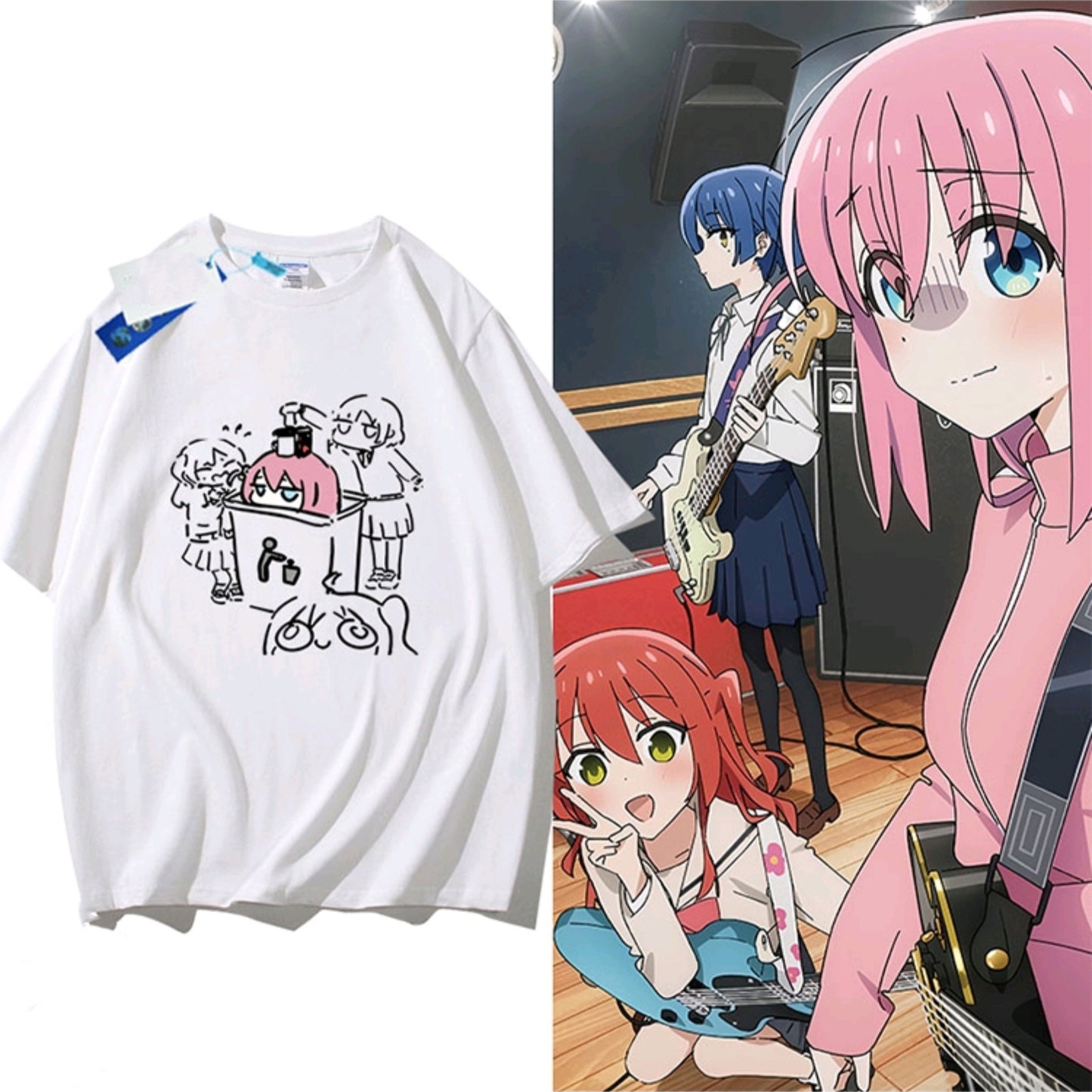 Bocchi the Rock Hand Painted T-shirt