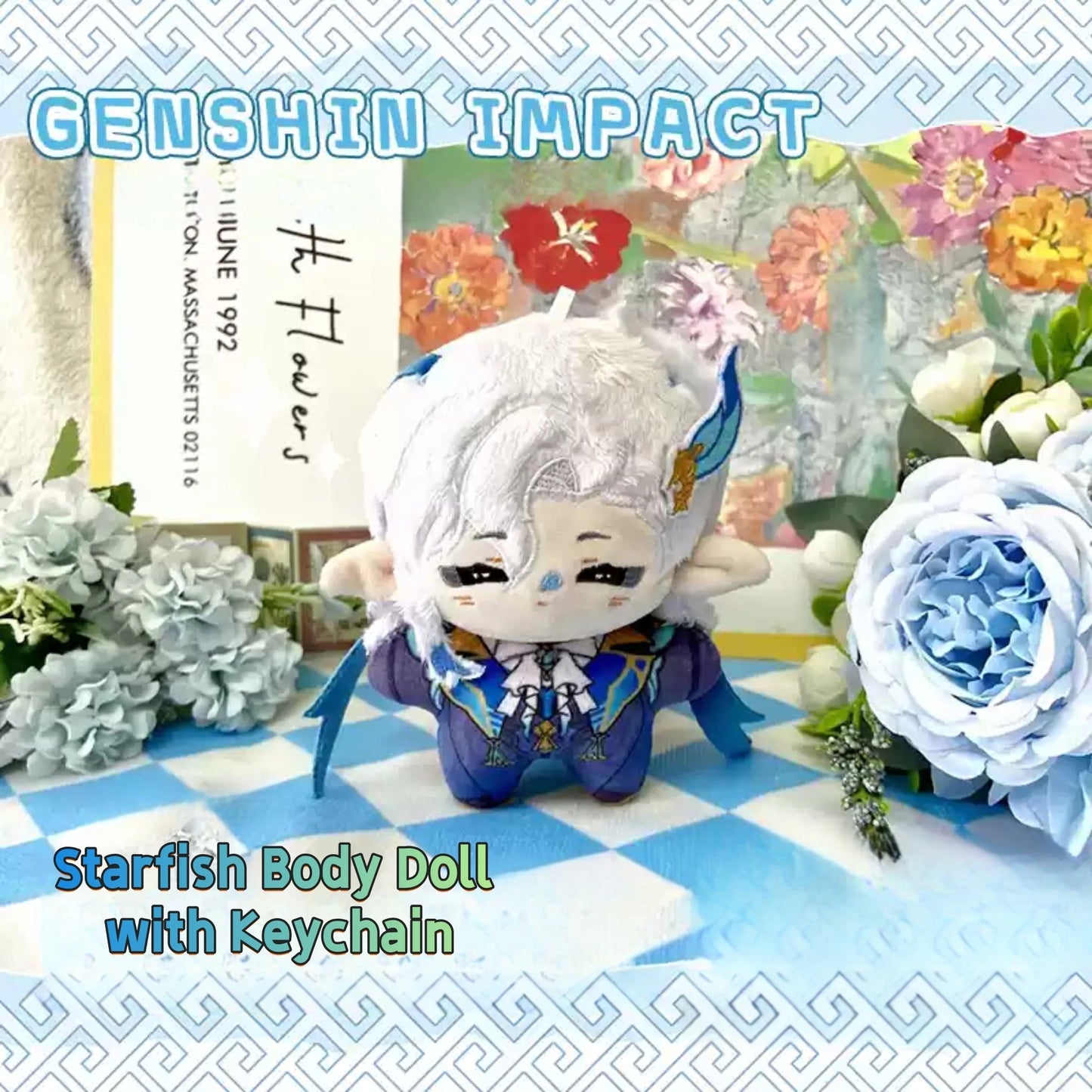 Yolo Anime Genshin Impact Furina Focalors /Neuvillette/ 12cm Plush Doll Keychain Toy Anime