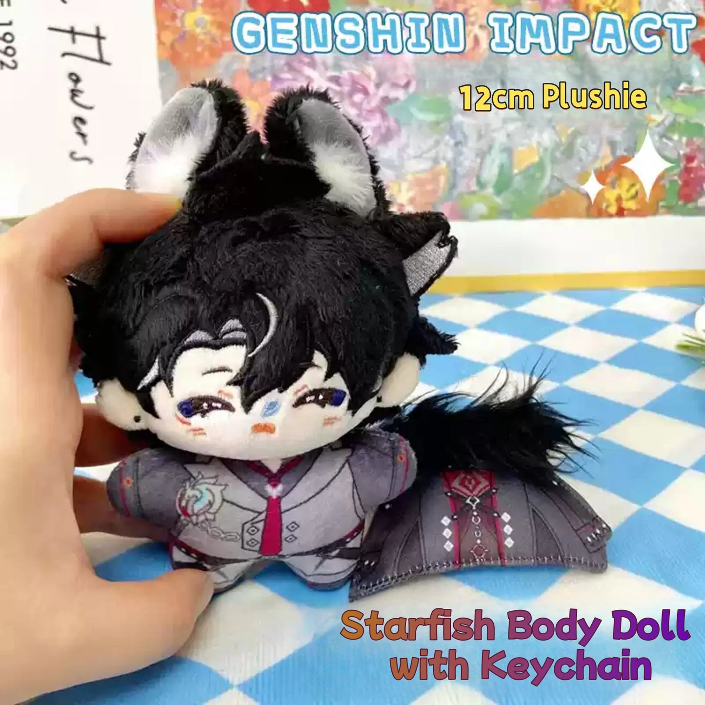 Yolo Anime Genshin Impact Furina Focalors /Neuvillette/ 12cm Plush Doll Keychain Toy Anime