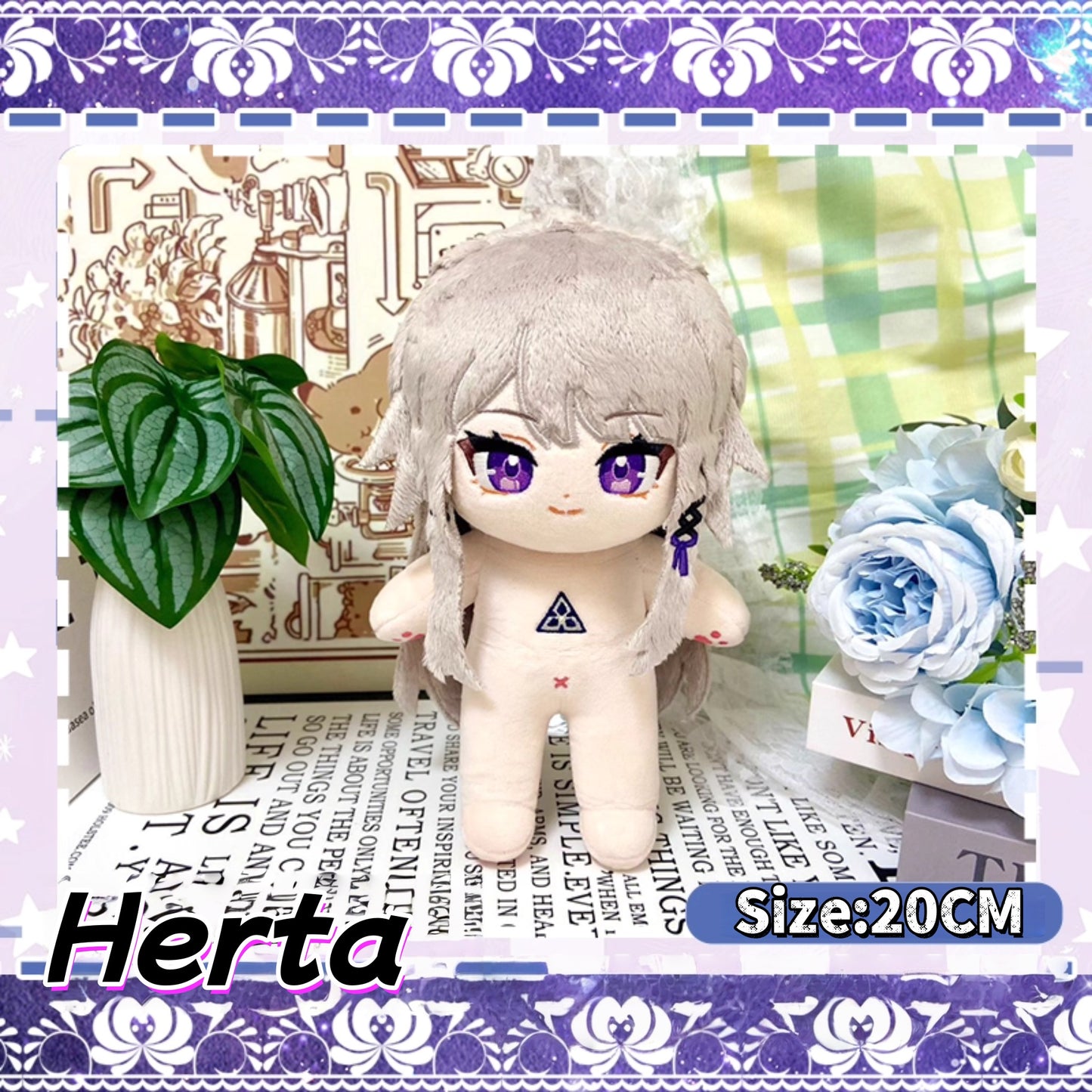 Yolo Anime Honkai: Star Rail Herta 40cm Stuffed Dress Up Plush Doll Toy Plushie Gift