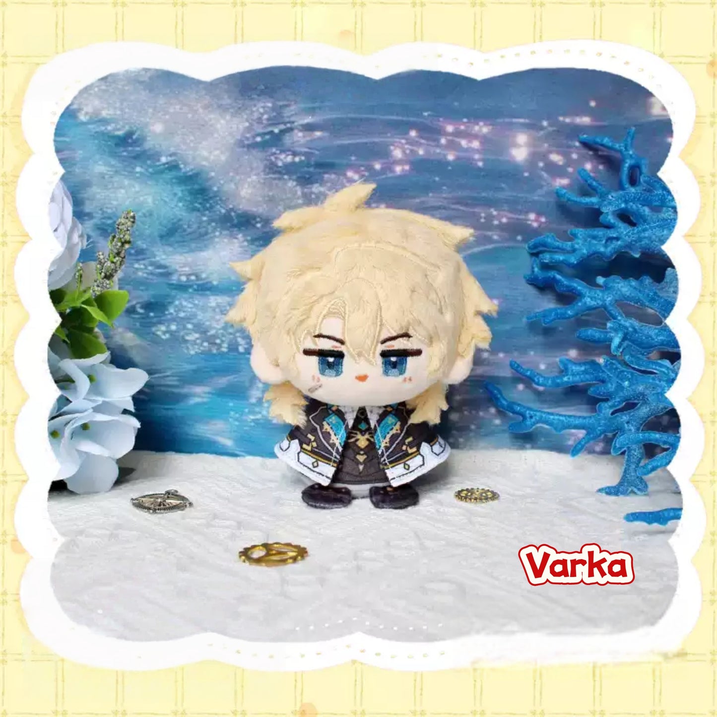 Yolo Anime Flins Varka Durin Fan-made Plush Doll Keychain Pendant Toy 12CM