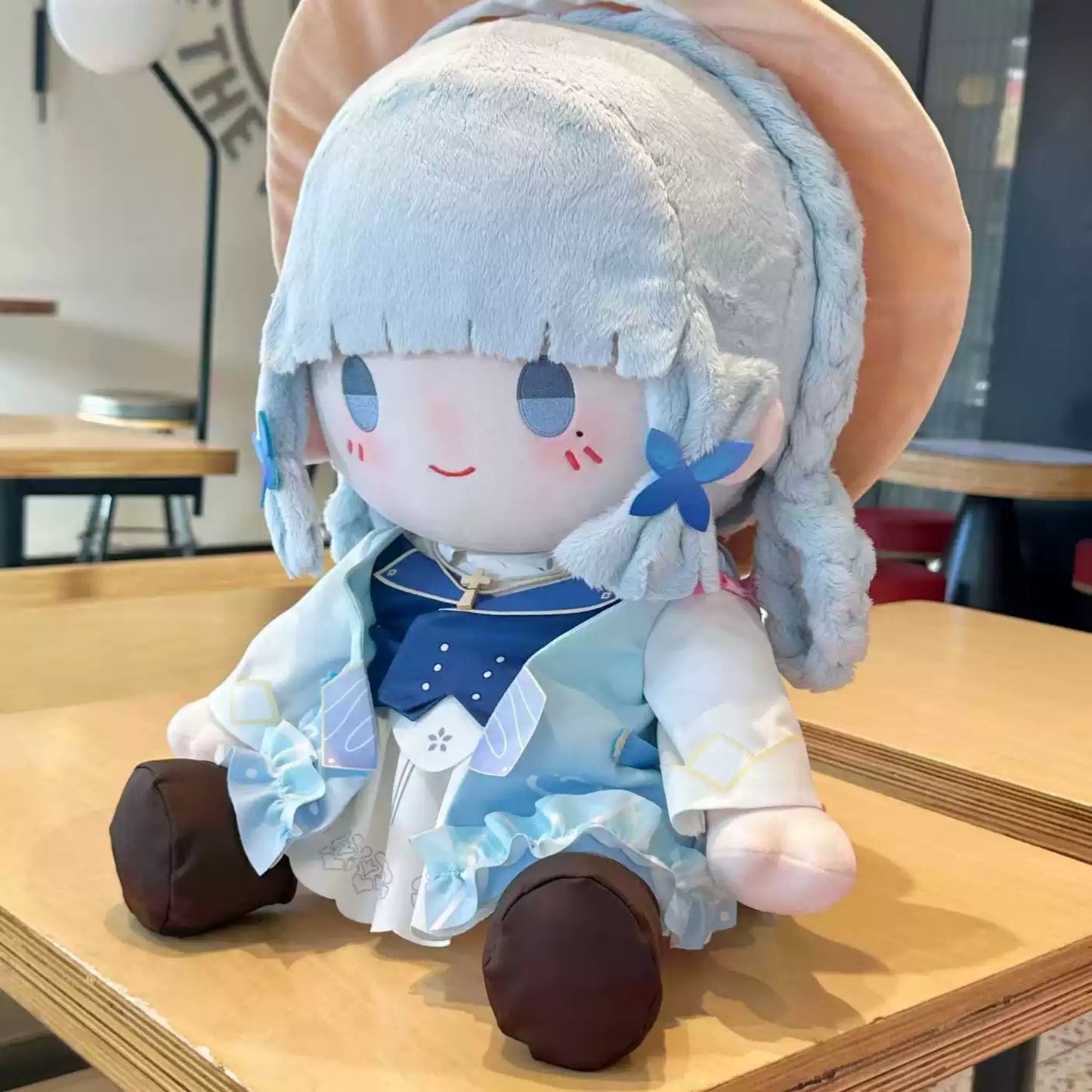Yolo Anime  Genshin Impact Fan-made Kamisato Ayaka Plush Doll Dress Up Stuffed  Plushie Toy 40cm Gift