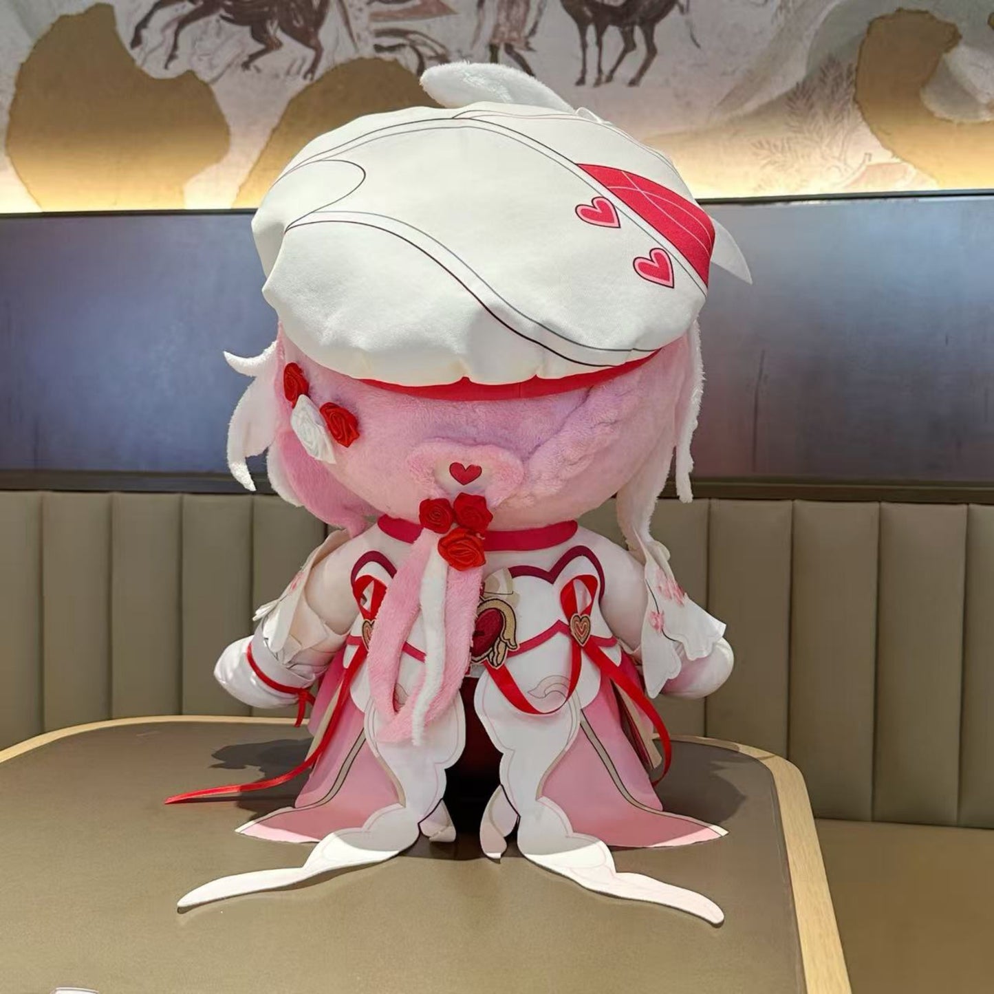 Yolo Anime Honkai Impact 3rd Fan-made Elysia Plush Sitting Doll Stuffed Dress Up Toy Gift 40CM