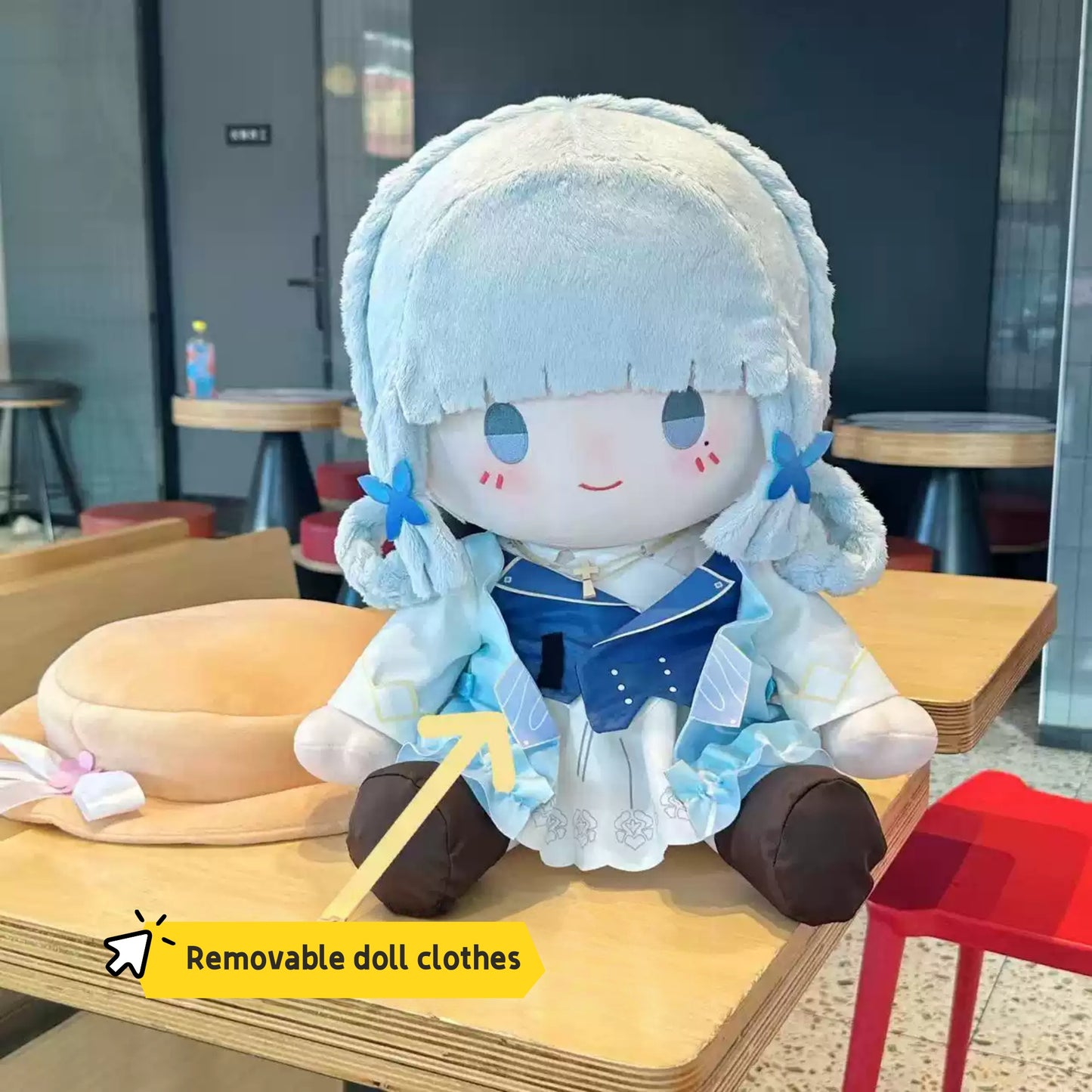 Yolo Anime  Genshin Impact Fan-made Kamisato Ayaka Plush Doll Dress Up Stuffed  Plushie Toy 40cm Gift