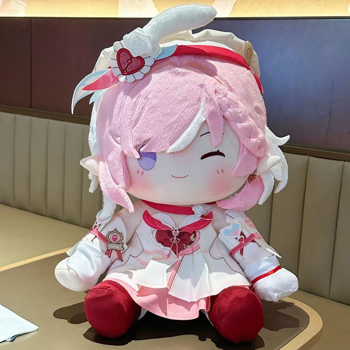 Yolo Anime Honkai Impact 3rd Fan-made Elysia Plush Sitting Doll Stuffed Dress Up Toy Gift 40CM