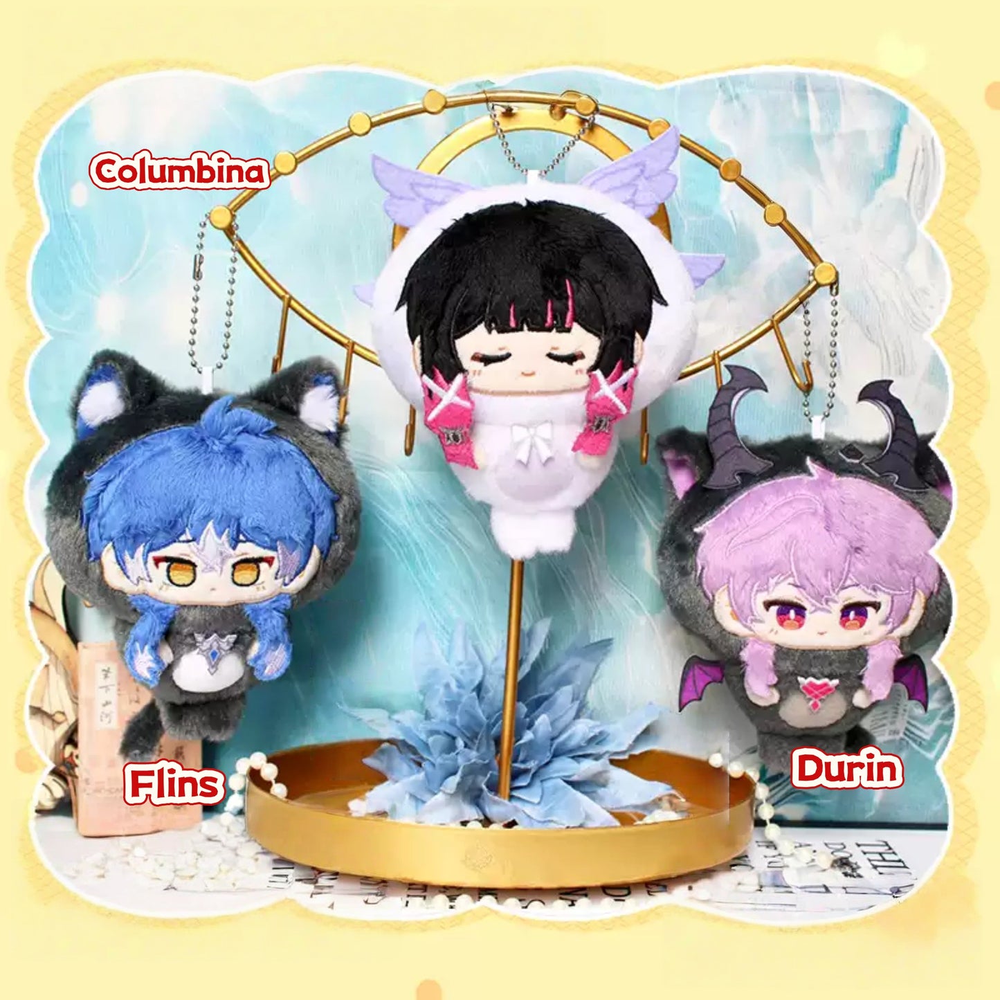 Yolo Anime Flins Columbina Durin Fan-made Plush Doll Keychain Cute Animal Style  Pendant Toy 12CM