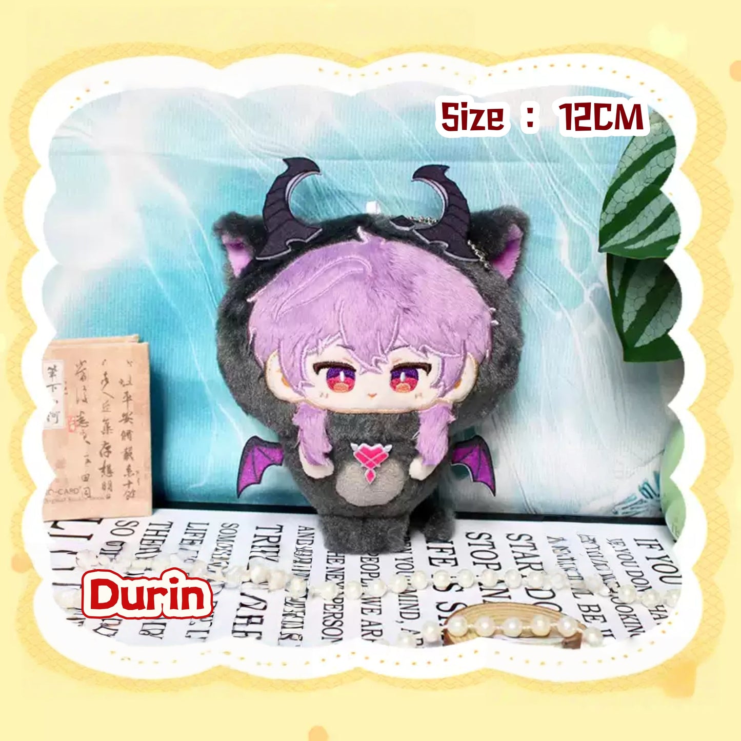 Yolo Anime Flins Varka Durin Fan-made Plush Doll Keychain Pendant Toy 12CM