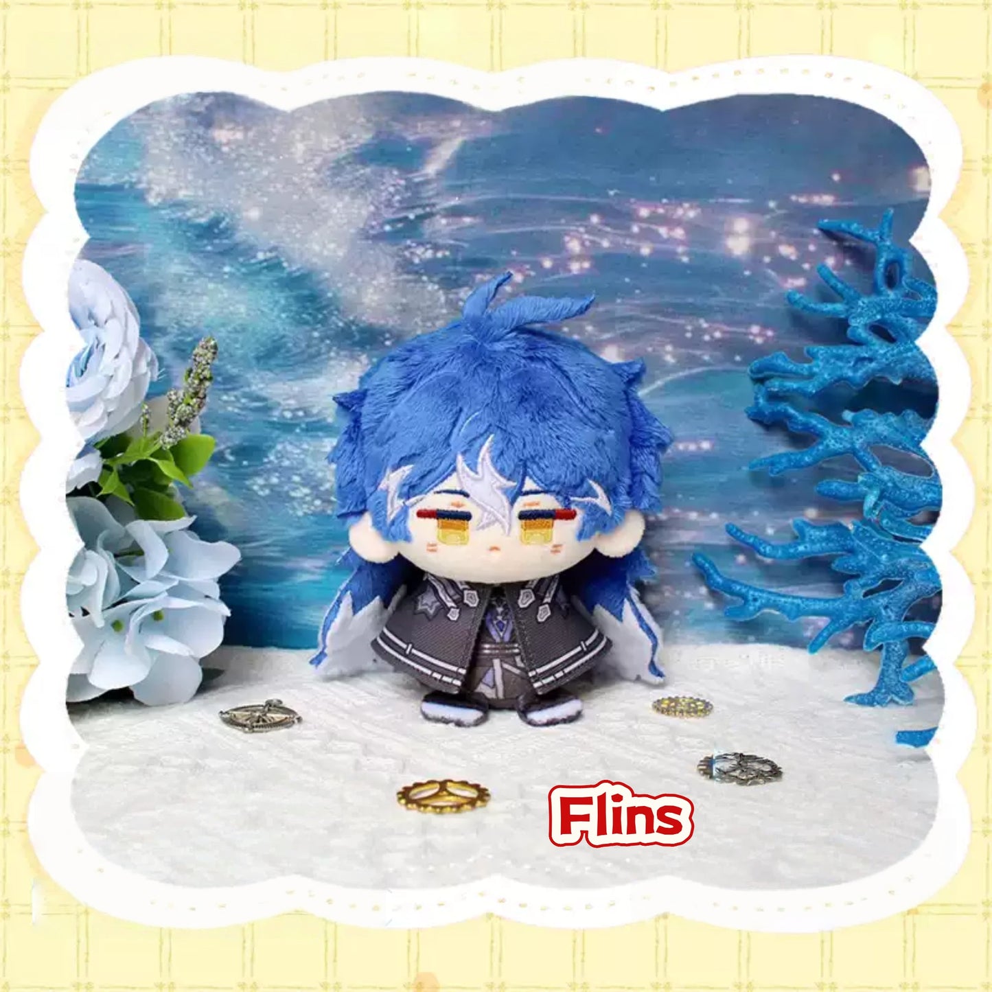 Yolo Anime Flins Varka Durin Fan-made Plush Doll Keychain Pendant Toy 12CM