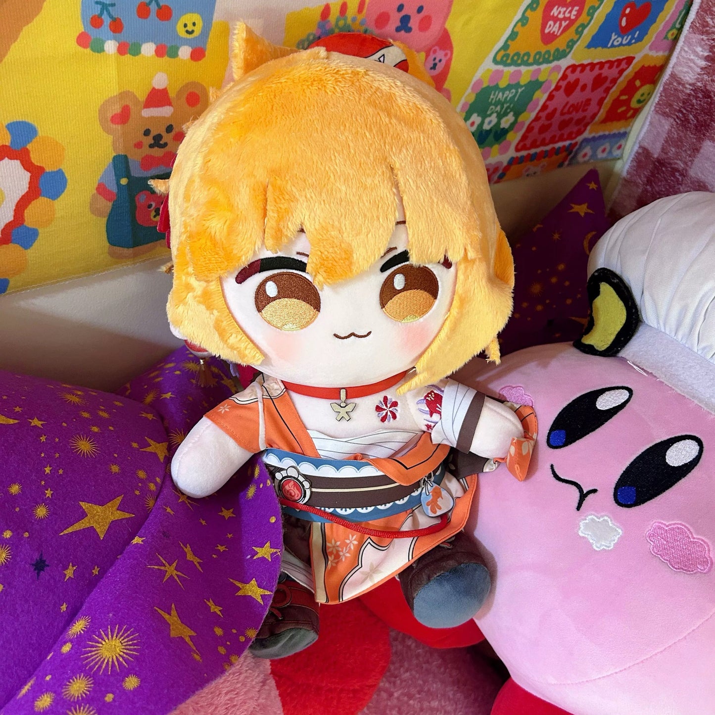 Genshin Impact Yoimiya 30cm Plush Doll Dress up Stuffed Toys