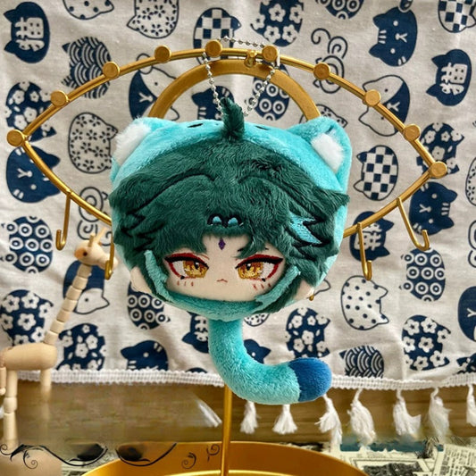 Yolo Anime  Genshin Impact Xiao  Plush Toy Doll Keychain Bag Pendant