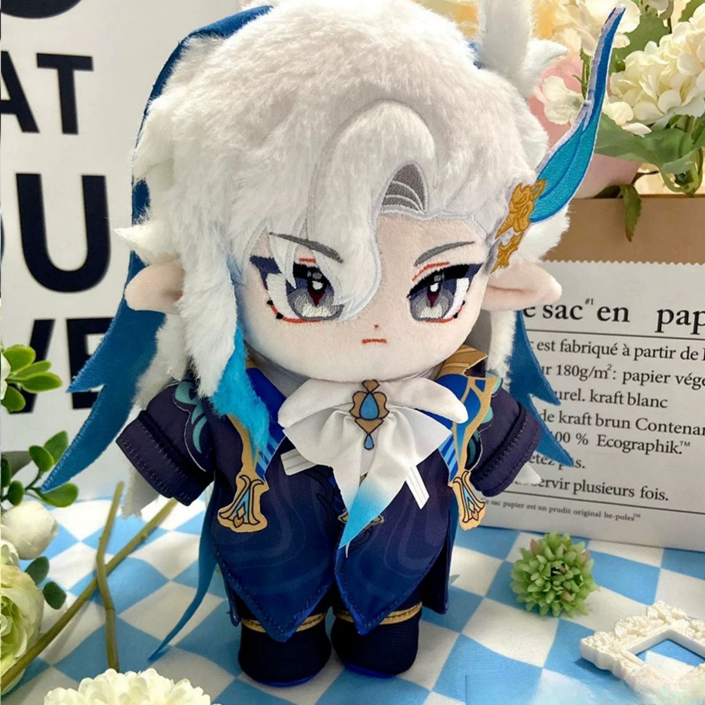 Yolo Anime Genshin Impact Neuvillette Plush Dress Up Plushie Toy 20CM