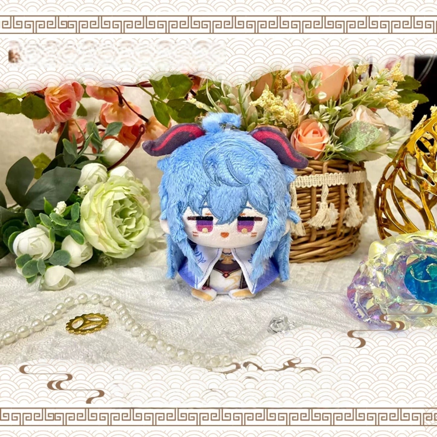 Yolo Anime Yae Miko Hutao Ganyu Fan-made Plush Doll Keychain Pendant Cute Anime Collection Gift Toy 12CM