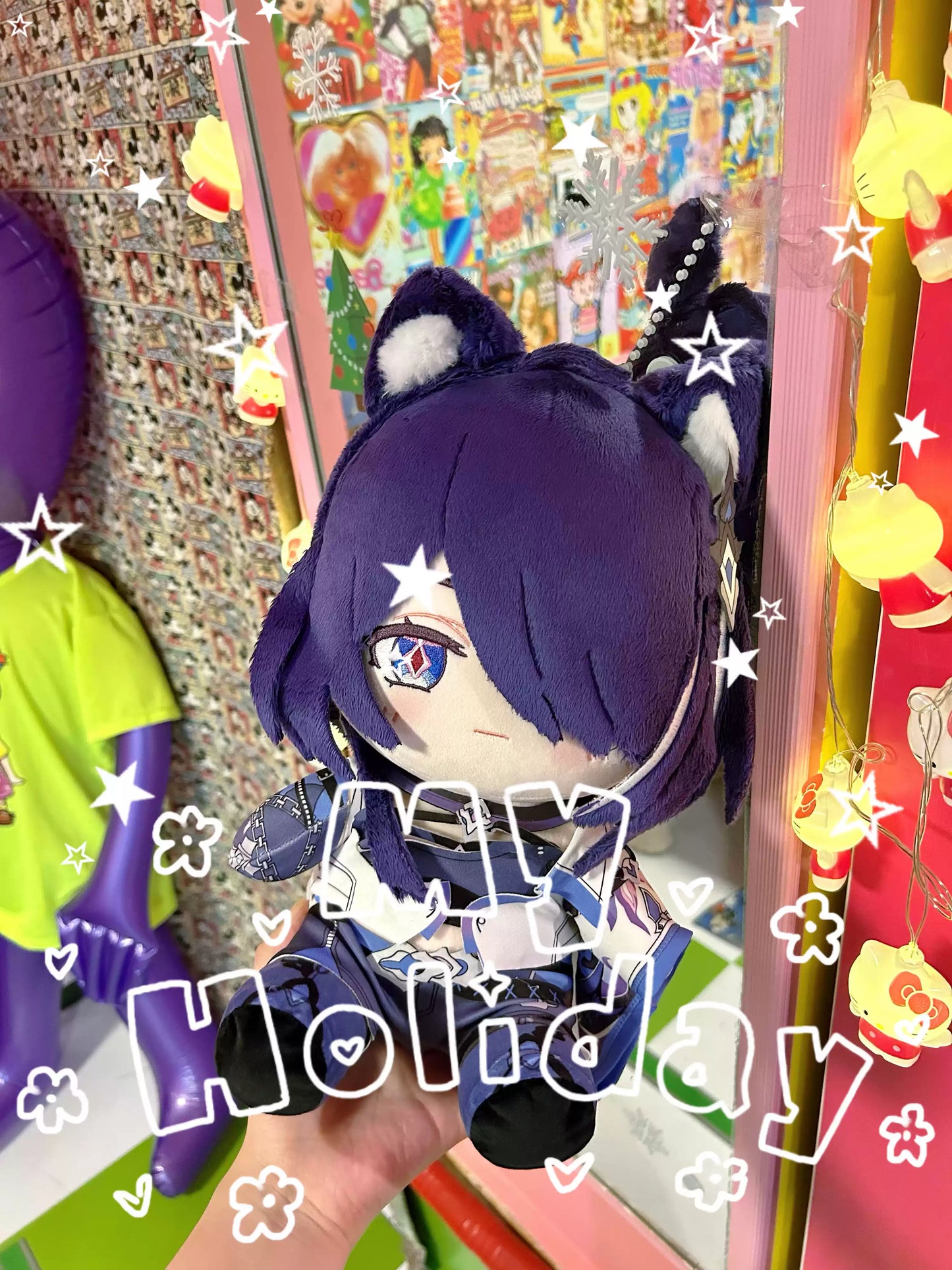 YoloAnime Honkai:Star Rail  Acheron Sitting Plush Doll Dress Up Stuffed Plushie 30CM