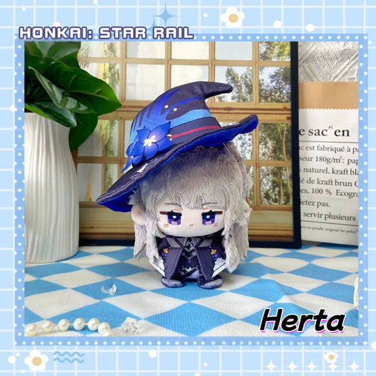 Yolo Anime Honkai Star Rail Herta Castorice Plushies 12CM  Sitting Doll Key Chain