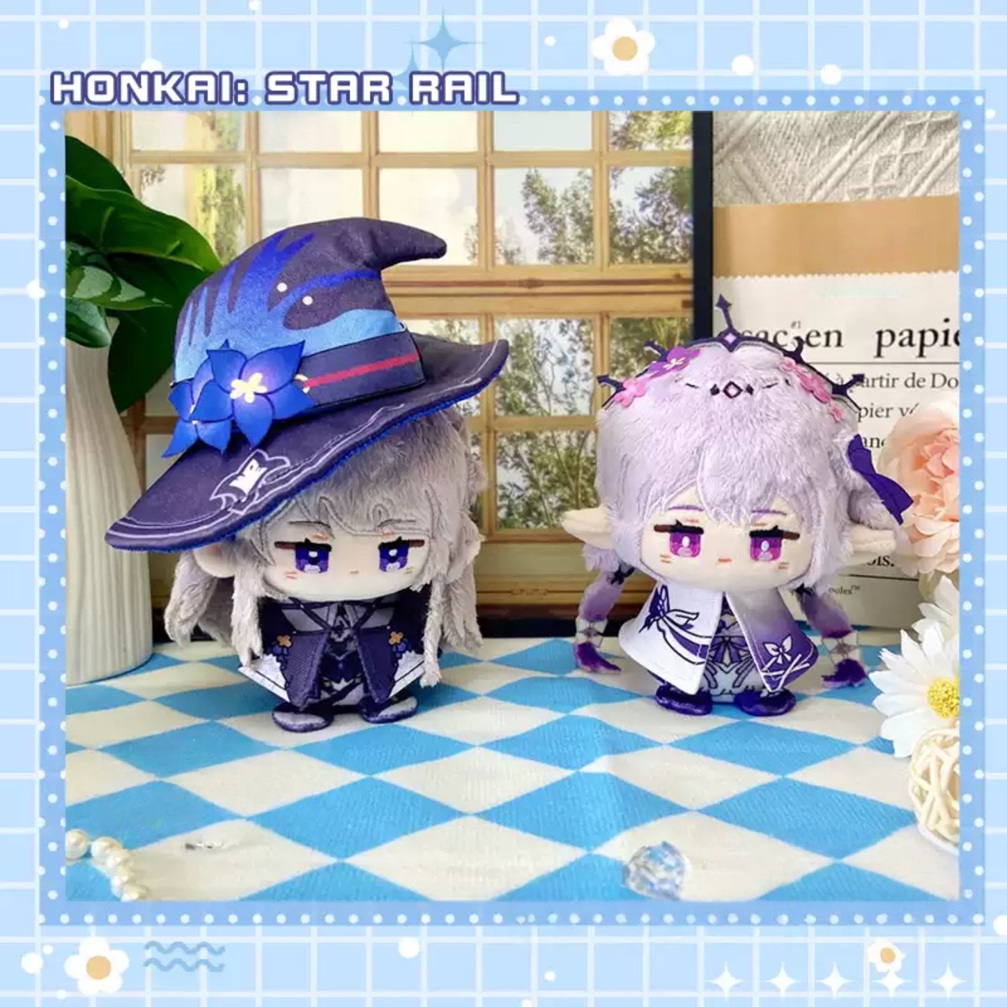 Yolo Anime Honkai Star Rail Herta Castorice Plushies 12CM  Sitting Doll Key Chain