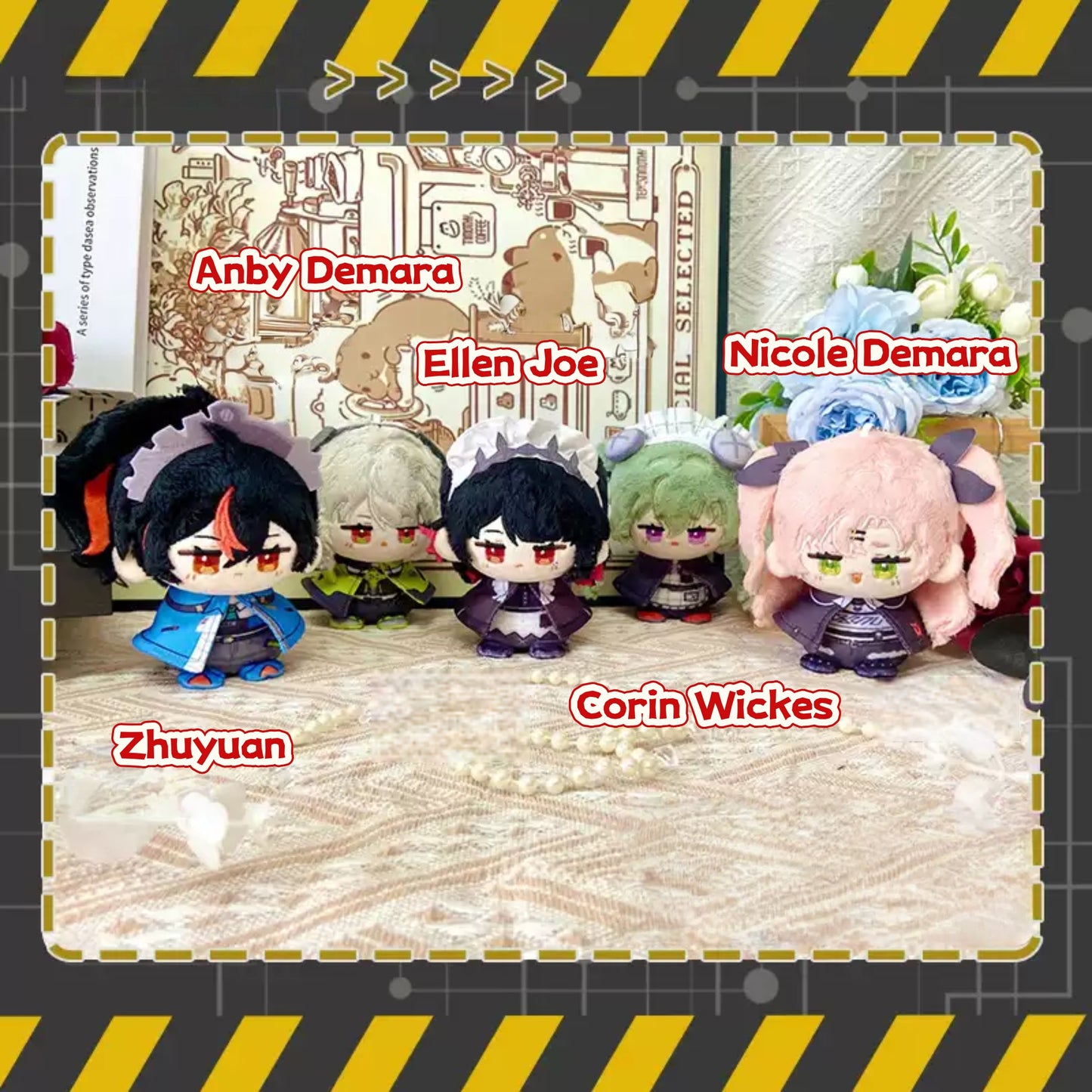 Yolo Anime Zenless Zone Zero Fan-made Zhu Yuan Nicole Demara Corin Wickes Plush Doll Keychain Pendant Toy 12CM