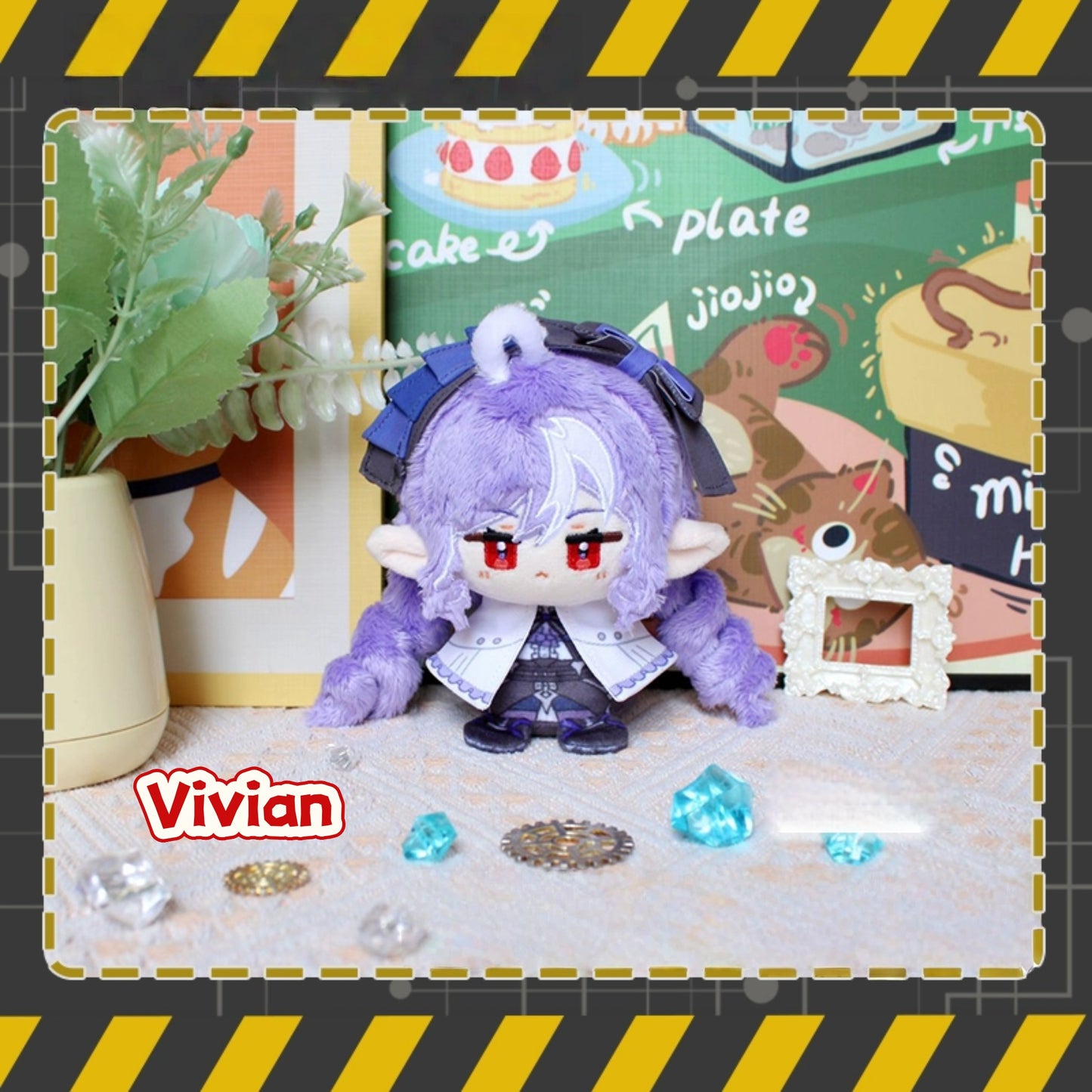 Yolo Anime Zenless Zone Zero Fan-made Vivian Hugo Vlad  Burnice Whita Plush Doll Keychain Pendant Toy 12CM