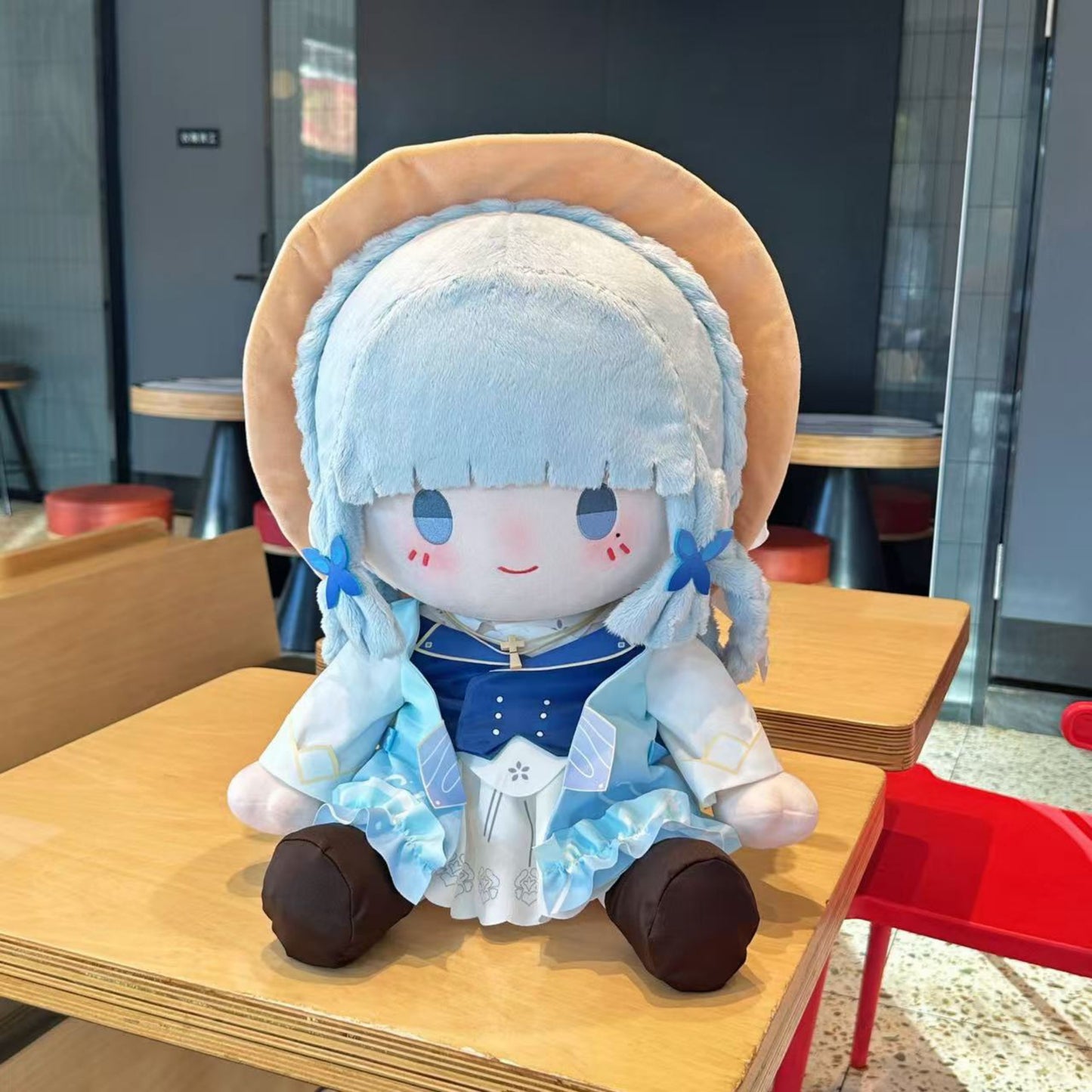 Yolo Anime  Genshin Impact Fan-made Kamisato Ayaka Plush Doll Dress Up Stuffed  Plushie Toy 40cm Gift